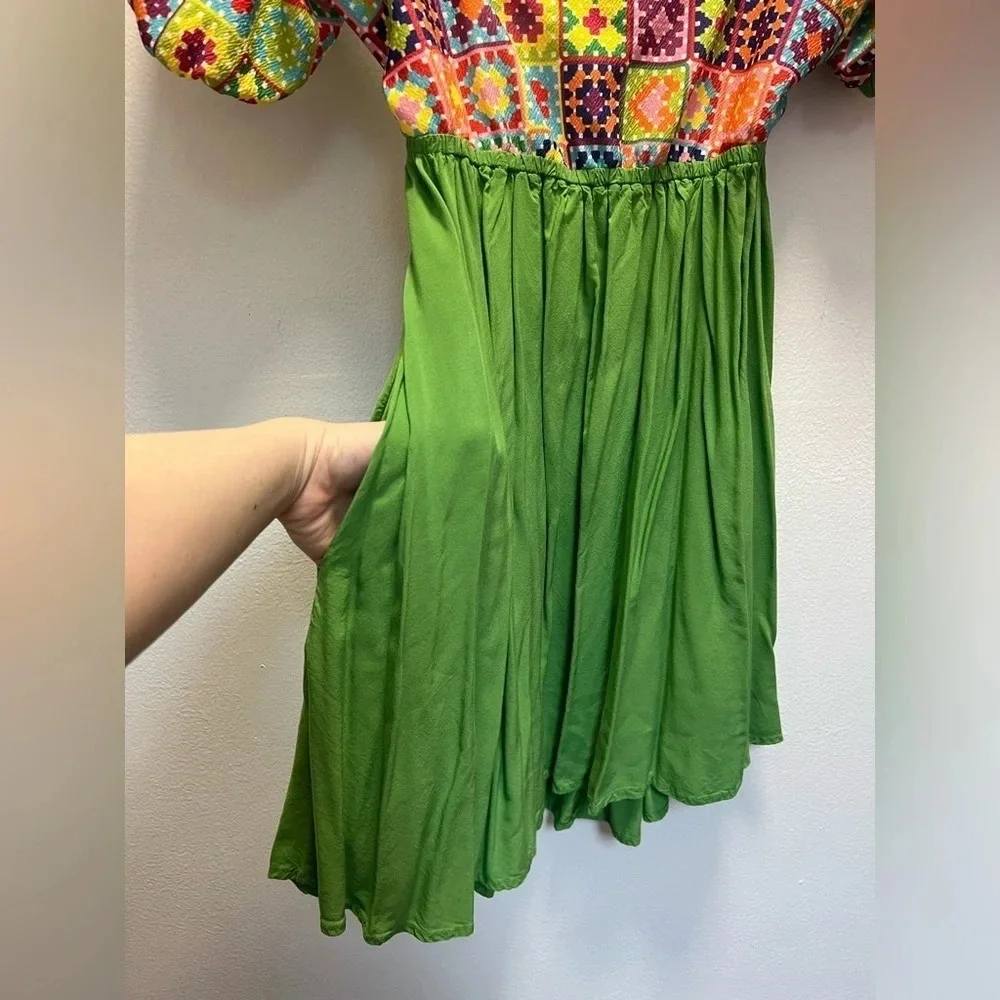 Unique Vintage x Smak Parlour Quilt Pattern Babydoll Dress - Picture 5 of 7